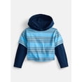 thumbnail image 1 of Wonder Nation Boys' Layered Look Hoodie Tee with Long Sleeves, Sizes 4-18, 1 of 3