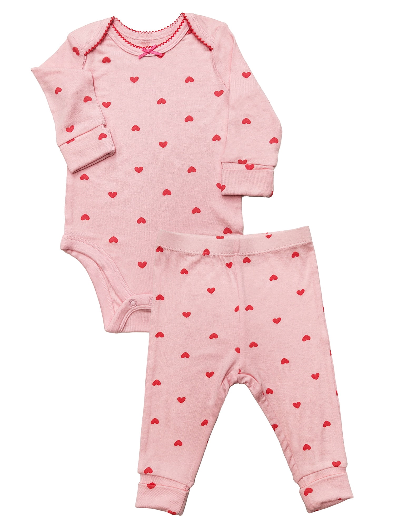 Wonder So Soft Modal by Wonder Nation Baby Girls Bodysuit and Pants Set, 2-Piece, Sizes 0/3M–6/9M
