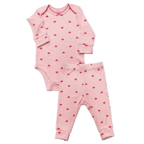 Wonder So Soft Modal by Wonder Nation Baby Girls Bodysuit and Pants Set, 2-Piece, Sizes 0/3M–6/9M