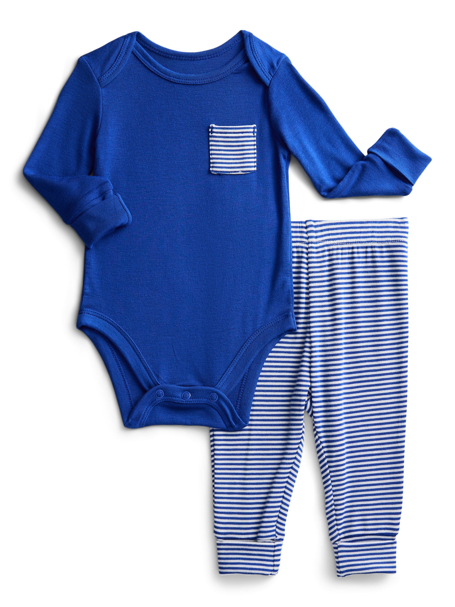 Wonder So Soft Modal by Wonder Nation Baby Boys Bodysuit and Pants Set, 2-Piece, Sizes 0/3M–6/9M