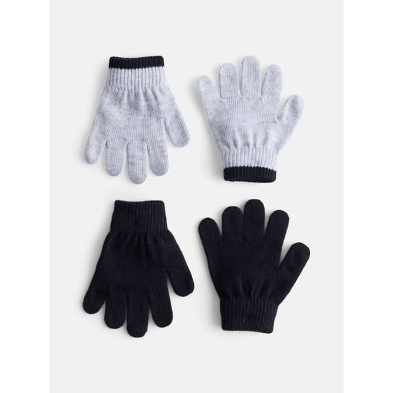 Wonder Nation Toddler Knit Gloves, 2- Pack