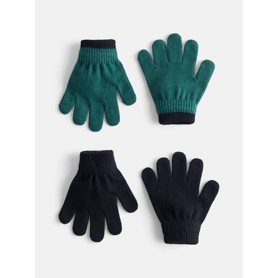 Wonder Nation Toddler Knit Gloves, 2- Pack