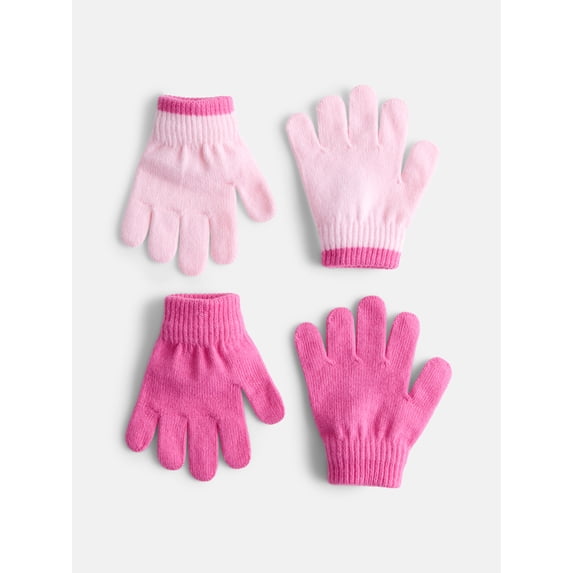 Wonder Nation Toddler Knit Gloves, 2- Pack