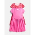 thumbnail image 1 of Wonder Nation Little Girls and Big Girls Play Dress with Short Sleeves, 2 Pack, Sizes XS-XXL, 1 of 3
