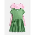 thumbnail image 1 of Wonder Nation Little Girls and Big Girls Play Dress with Short Sleeves, 2 Pack, Sizes XS-XXL, 1 of 3