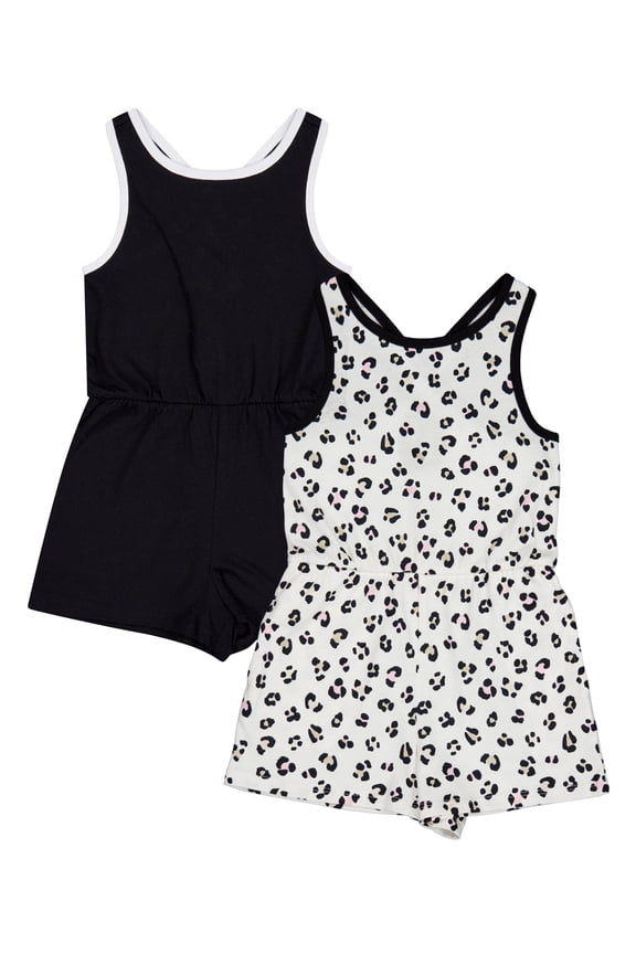 Girls Play Romper 2pk, Sizes 4-18 & Plus