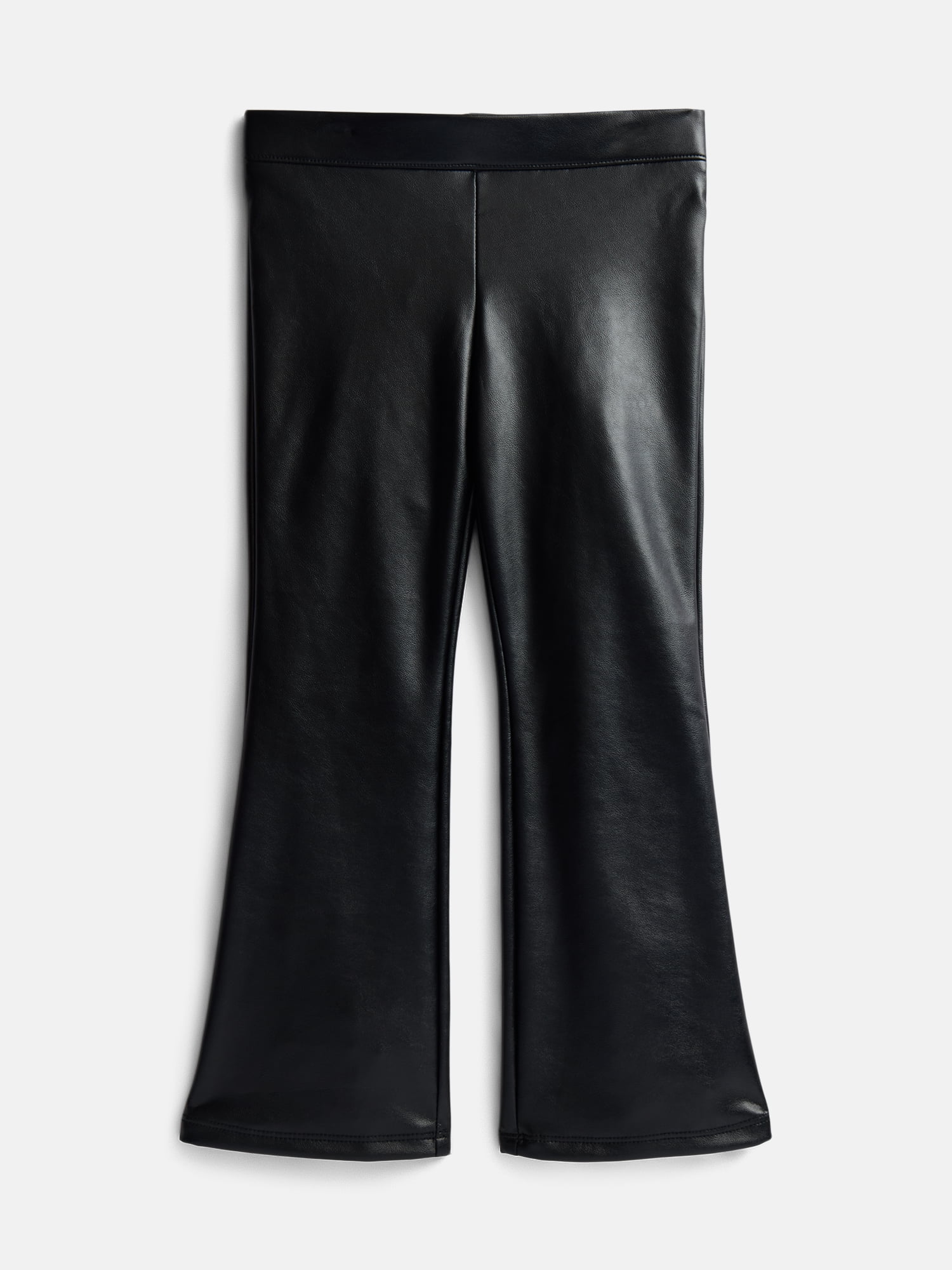 Wonder Nation Girls Faux Leather Flare Leggings, Sizes 4-18