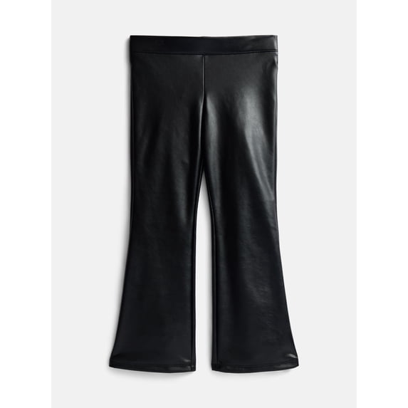 Wonder Nation Girls Faux Leather Flare Leggings, Sizes 4-18