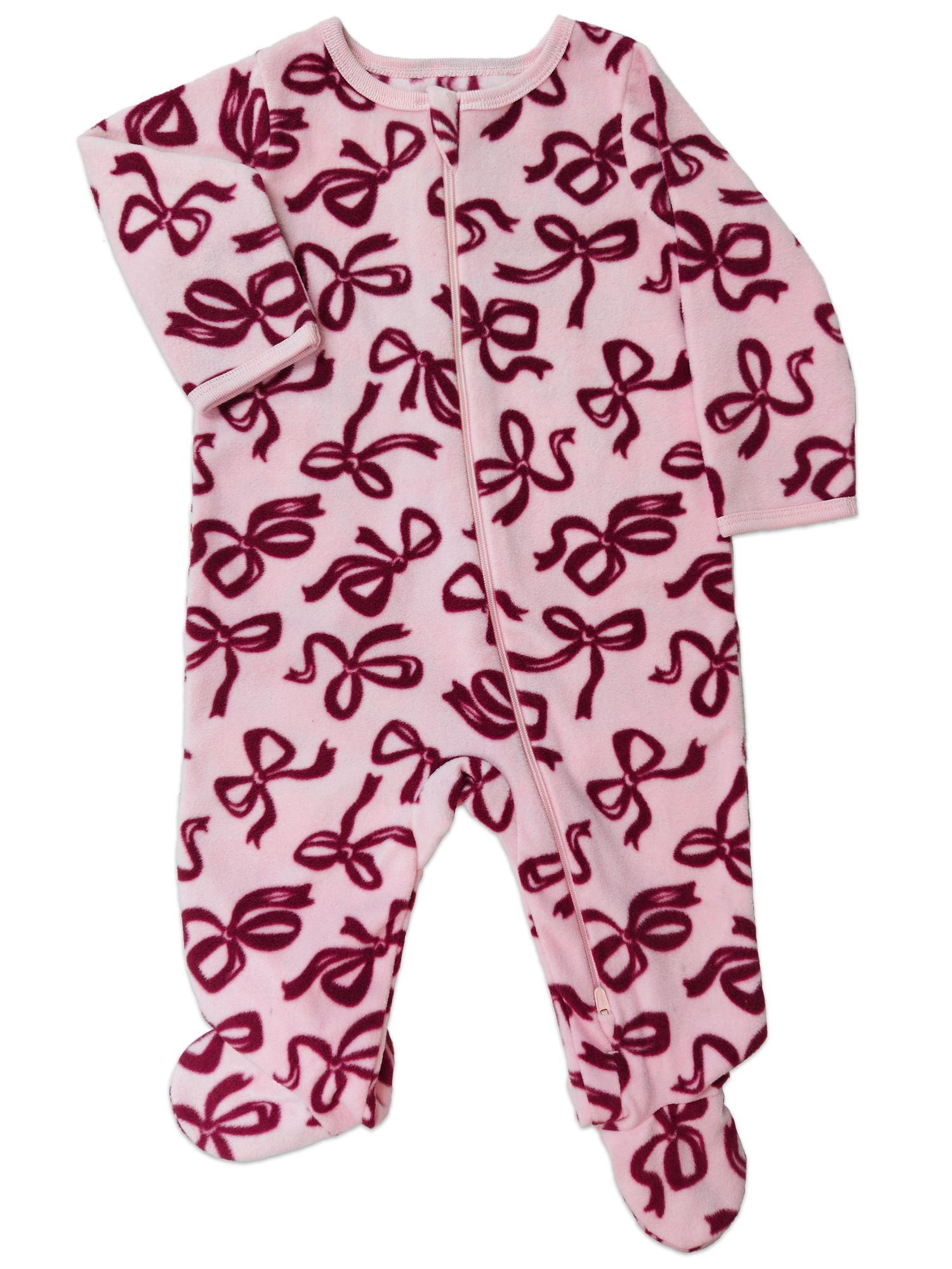 Wonder Nation Baby Fleece two-way zipper footed Sleep N Play Pajamas, Sizes Preemie-6/9 Months