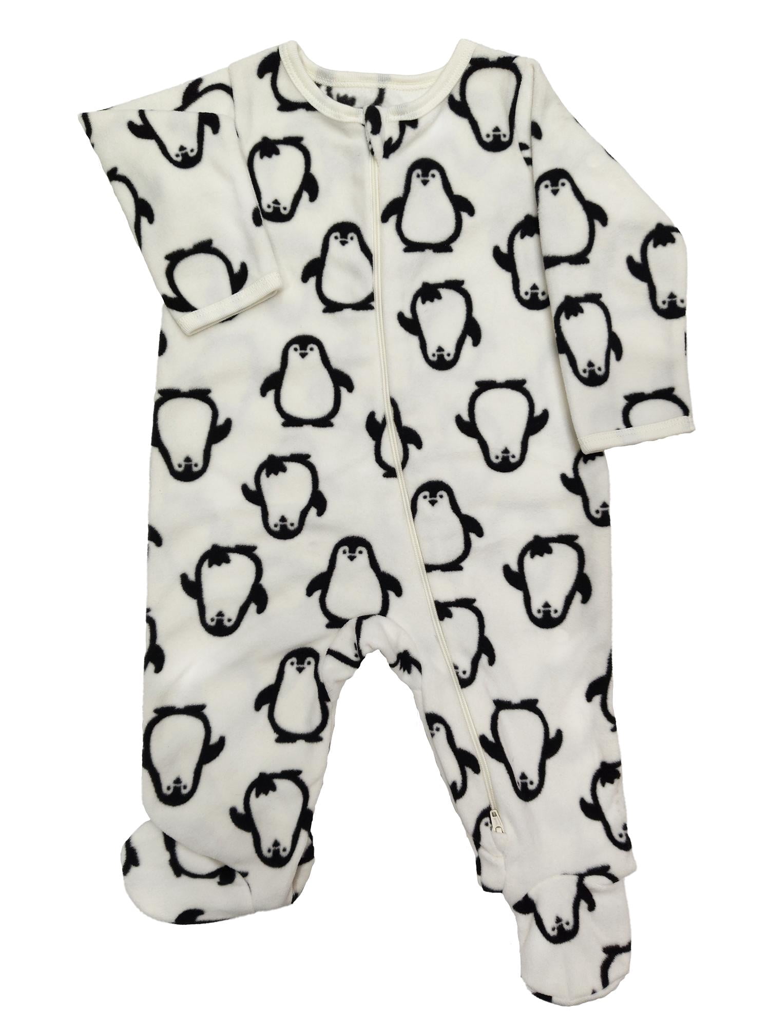 Wonder Nation Baby Fleece two-way zipper footed Sleep N Play Pajamas, Sizes Preemie-6/9 Months