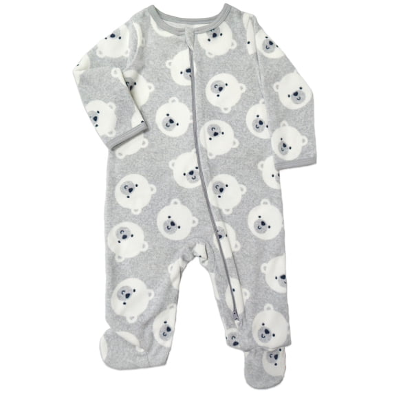 Wonder Nation Baby Gender Neutral Zip Front Footed Sleep N Play Pajamas, Sizes Preemie-6/9 Months
