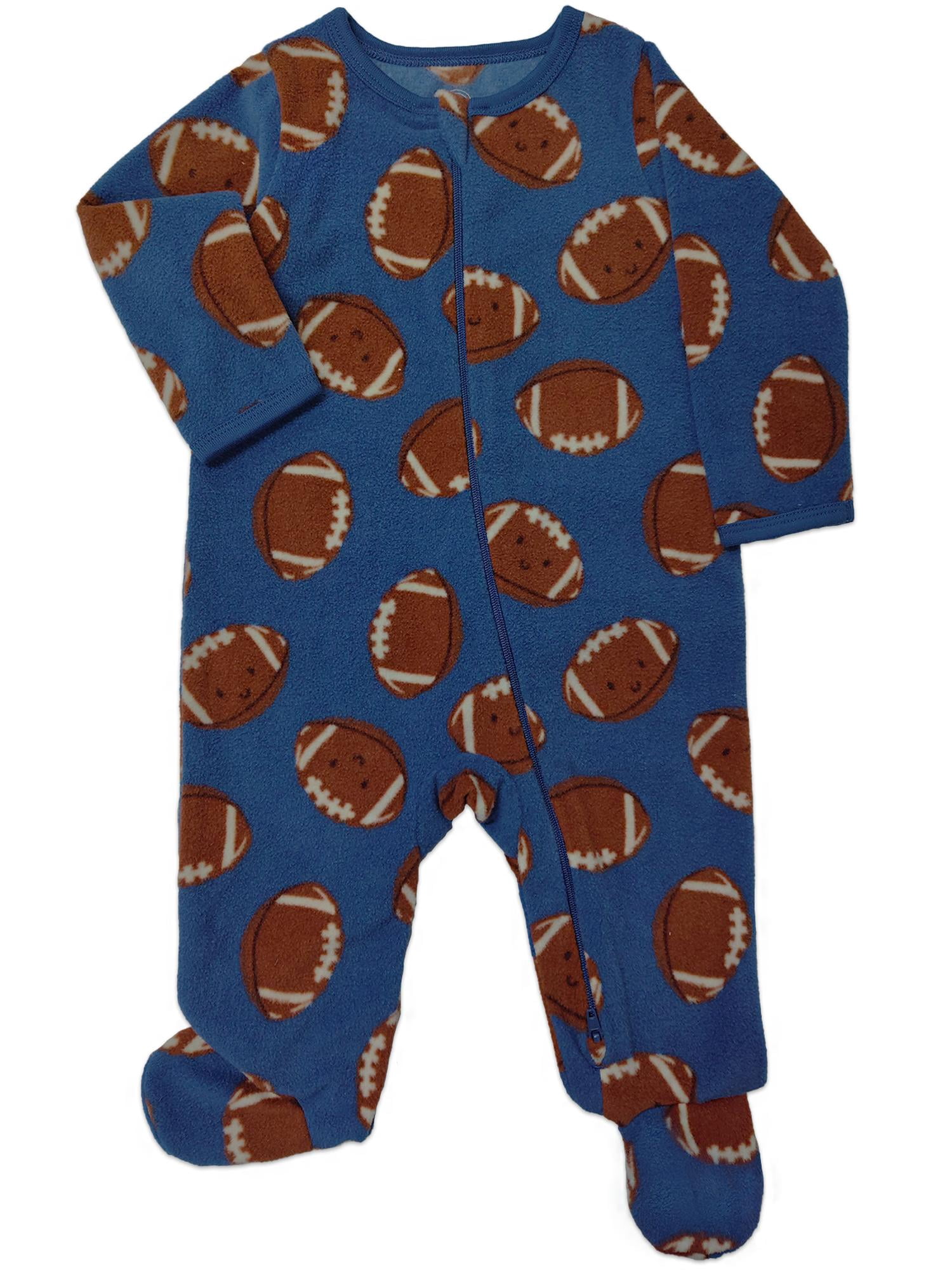 Wonder Nation Baby Fleece two-way zipper footed Sleep N Play Pajamas, Sizes Preemie-6/9 Months