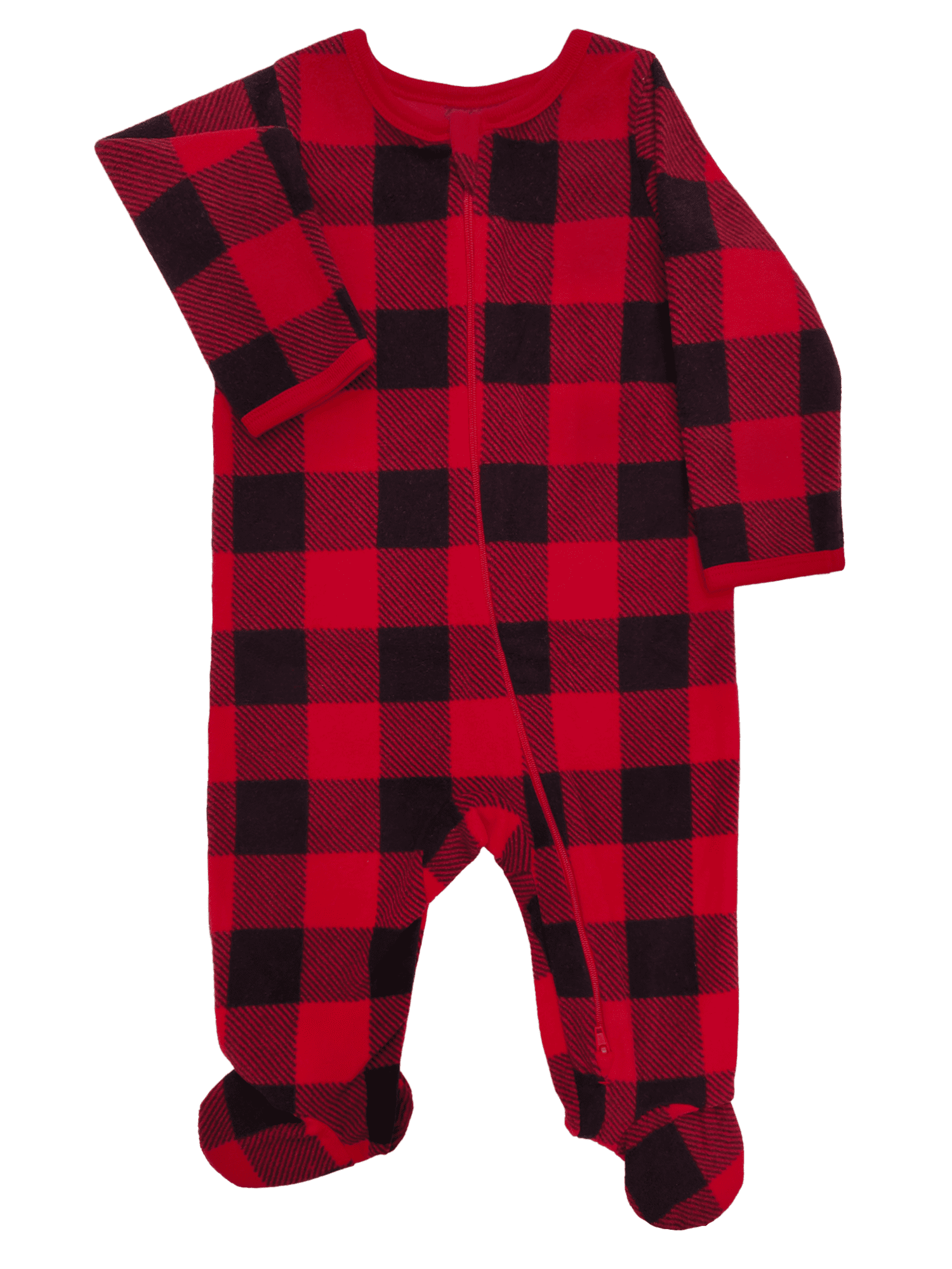 Wonder Nation Baby Fleece two-way zipper footed Sleep N Play Pajamas, Sizes Preemie-6/9 Months