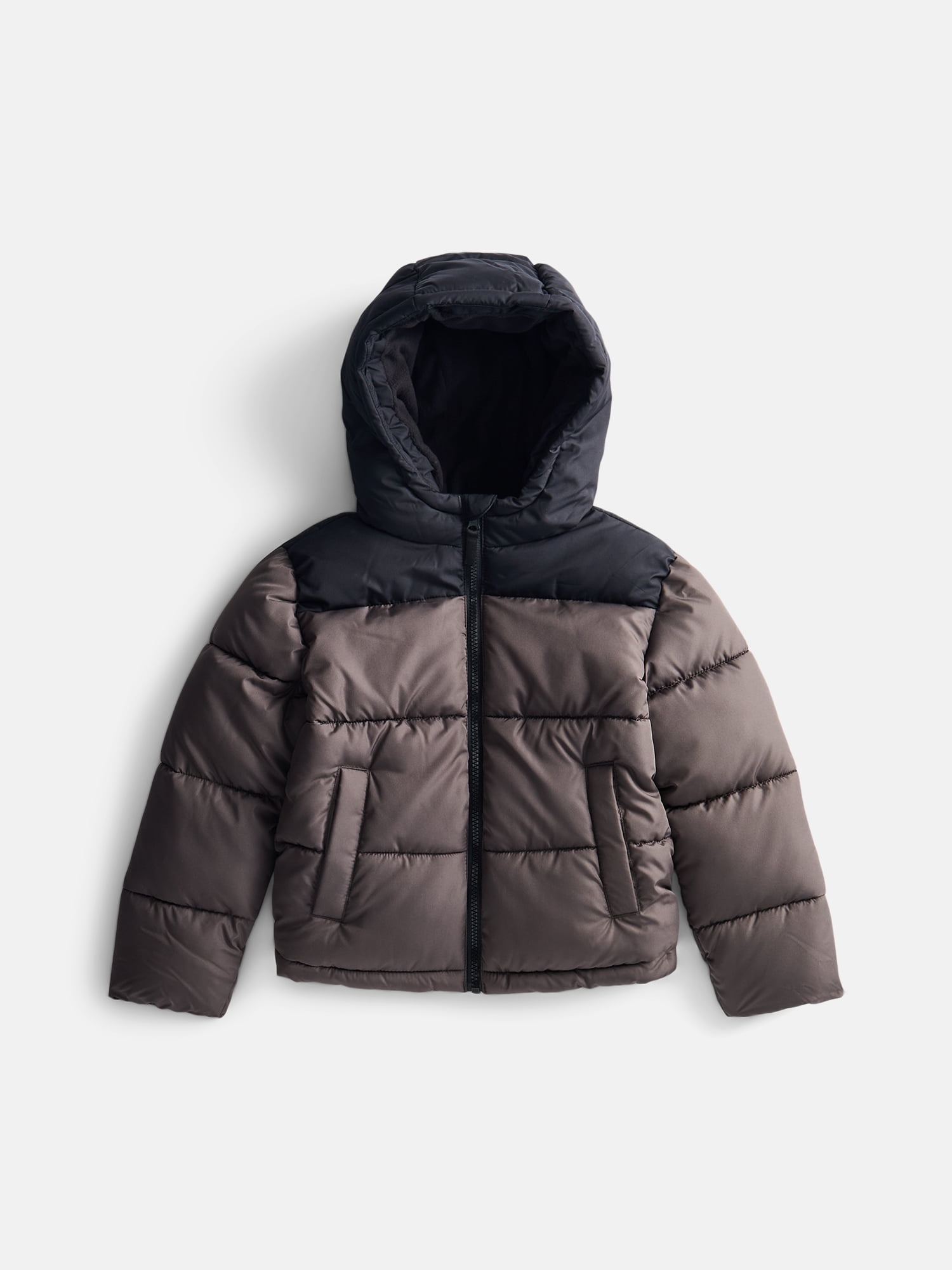 Wonder Nation Boys' Quilted Puffer Jacket with Hood, Sizes 4-18 & Husky
