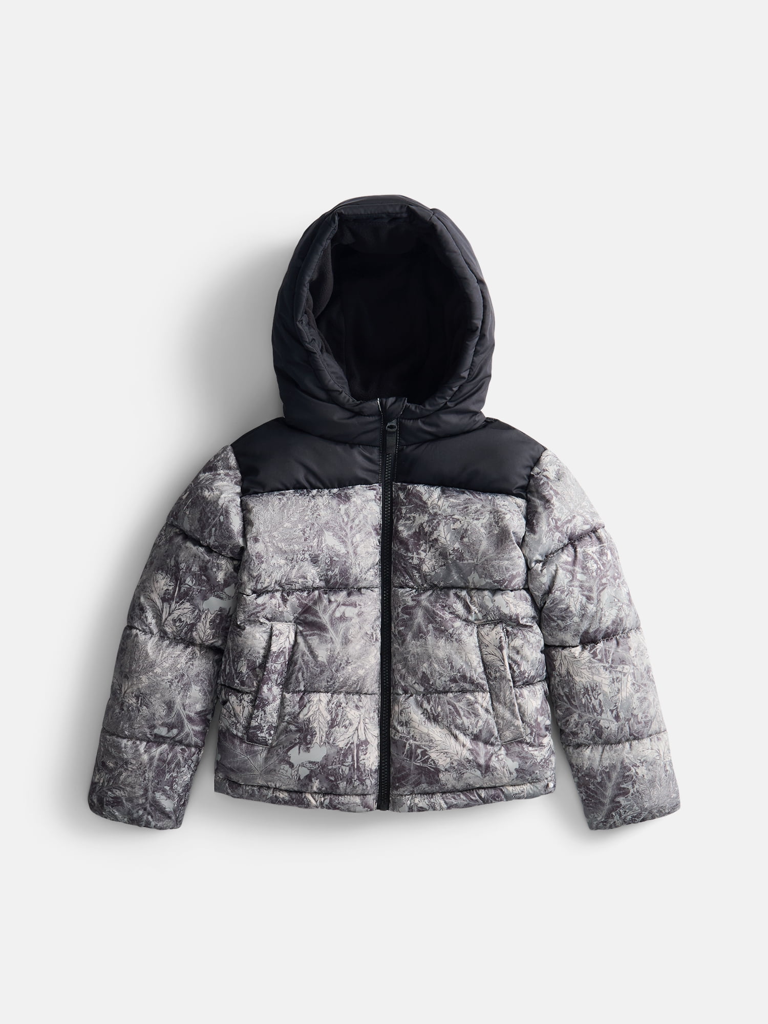 Wonder Nation Boys' Quilted Puffer Jacket with Hood, Sizes 4-18 & Husky