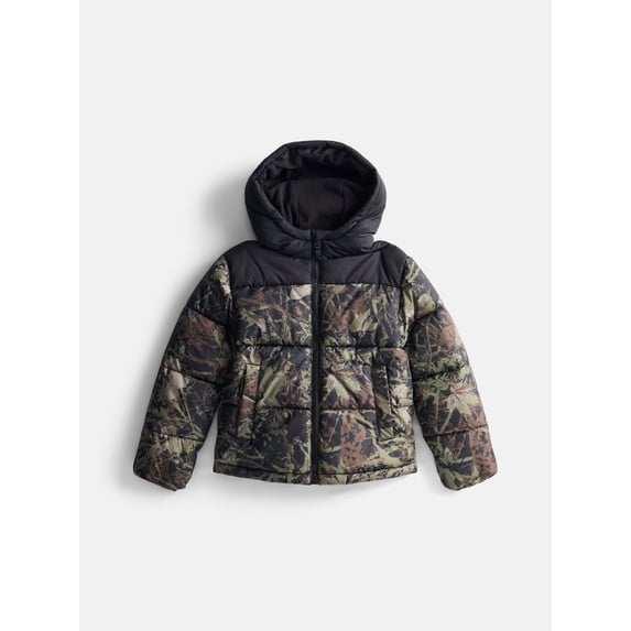 Wonder Nation Boys Heavyweight Quilted Puffer Jacket, Sizes 4-18 & Husky