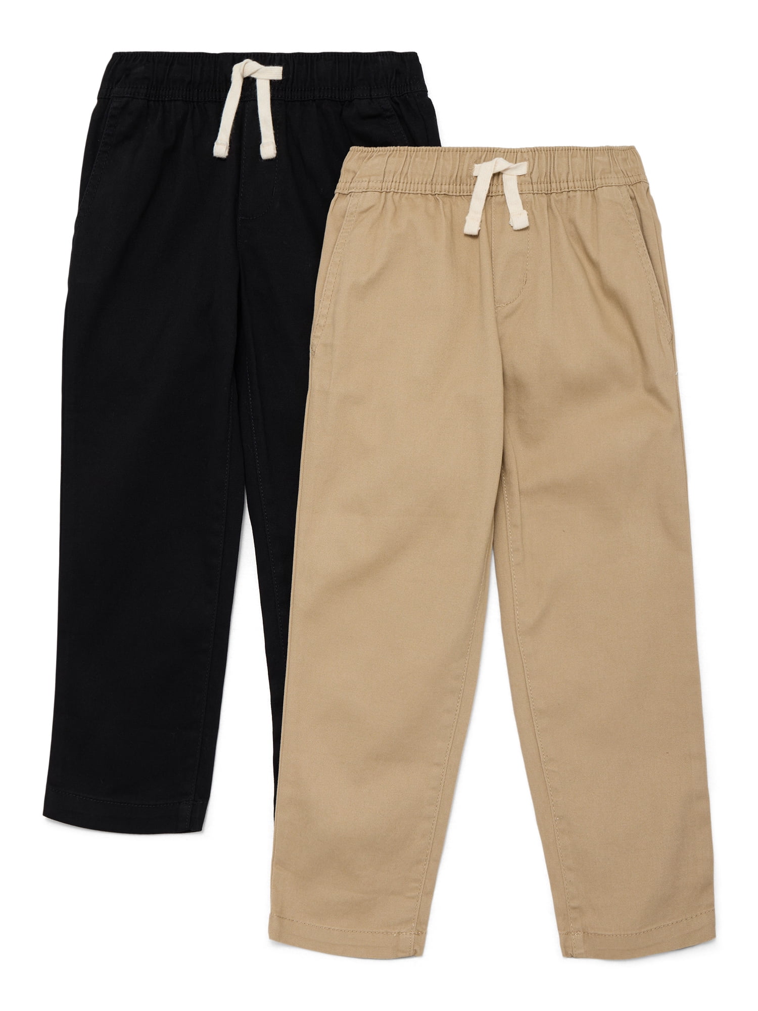 Wonder Nation Boys Pull On Pants 2 Pack Sizes 4 16 Husky Walmart com