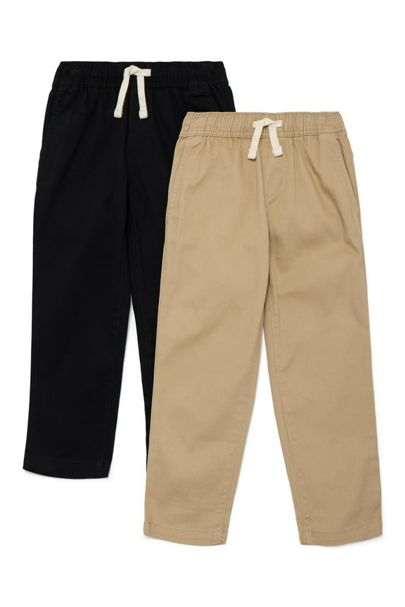 Boys Pull On Pants, 2-Pack, Sizes 4-16 & Husky