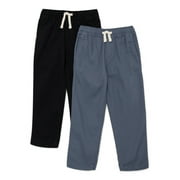 Wonder Nation Boys Pull On Pants, 2-Pack, Sizes 4-16 & Husky