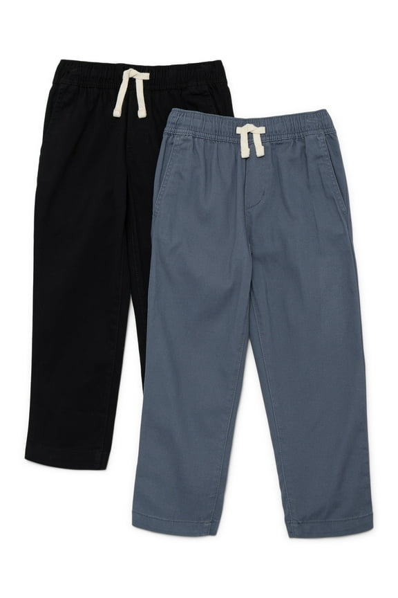 Boys Pull On Pants, 2-Pack, Sizes 4-16 & Husky