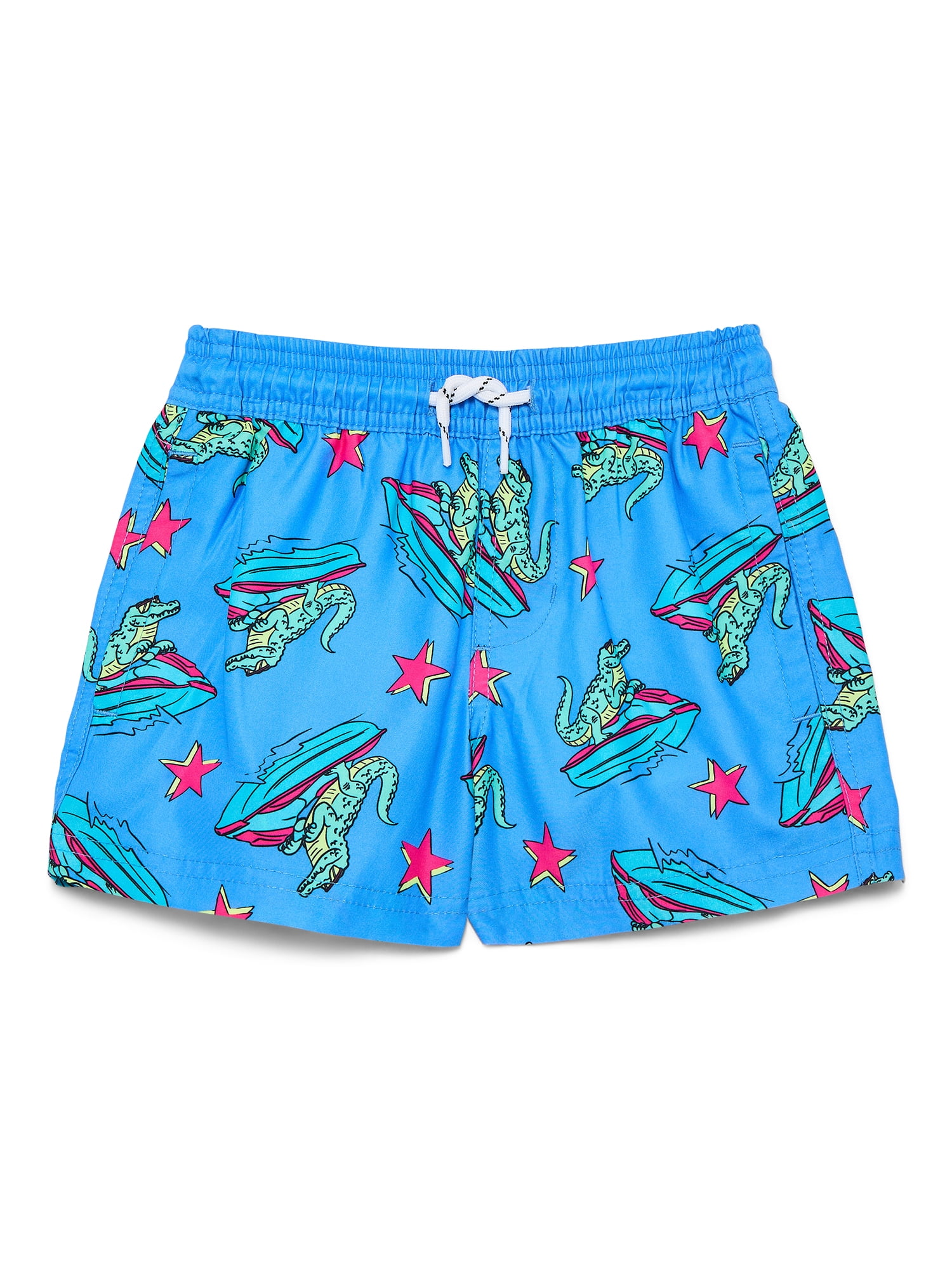 Wonder Nation Little and Big Boys Quick Dry Swim Trunks with UPF50+, Sizes 4-18 & Husky