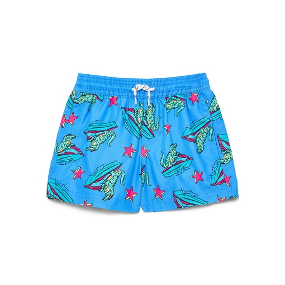 Wonder Nation Little and Big Boys Quick Dry Swim Trunks with UPF50 , Sizes 4-18 & Husky