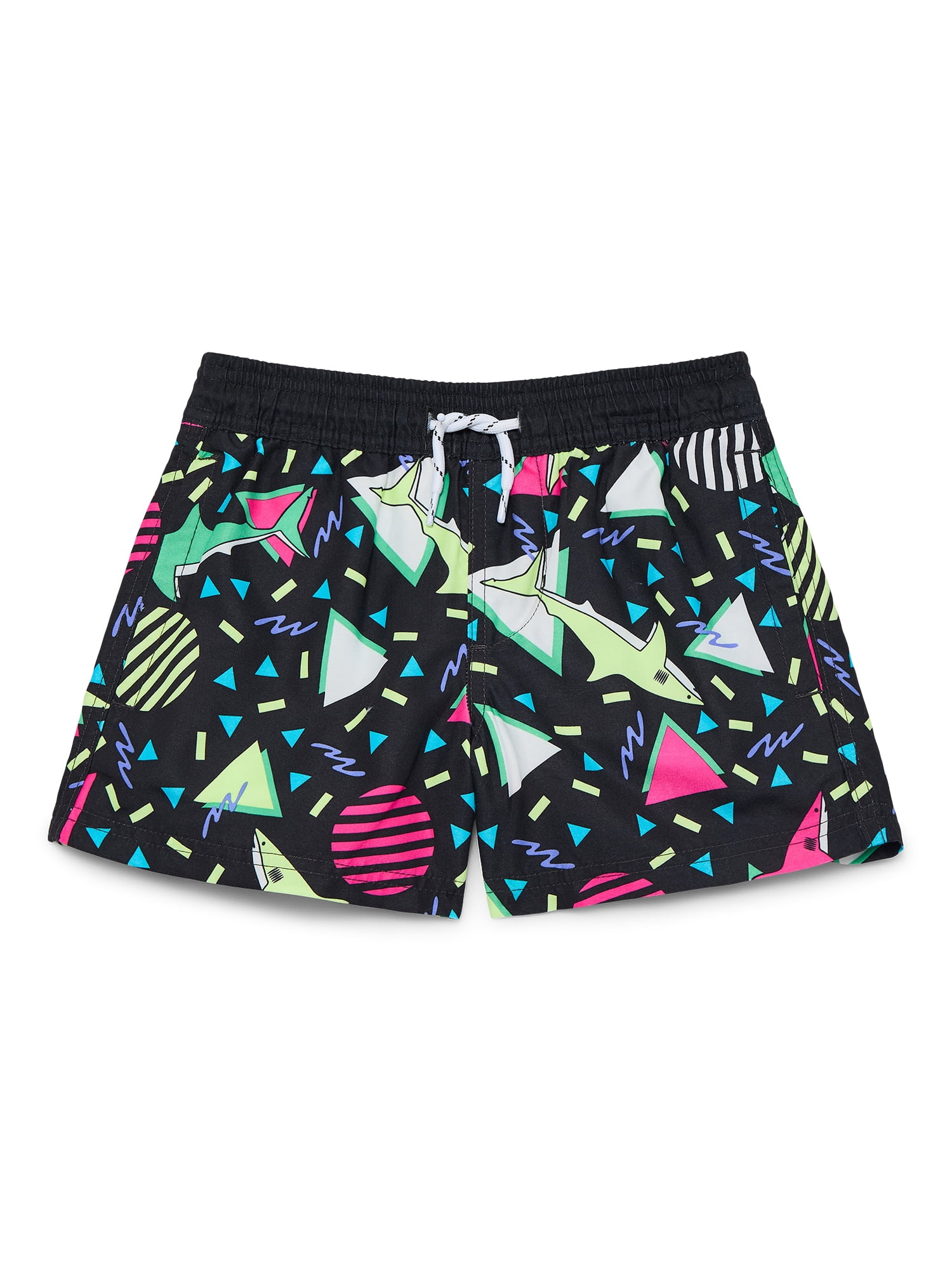 Wonder Nation Little and Big Boys Quick Dry Swim Trunks with UPF50+, Sizes 4-18 & Husky