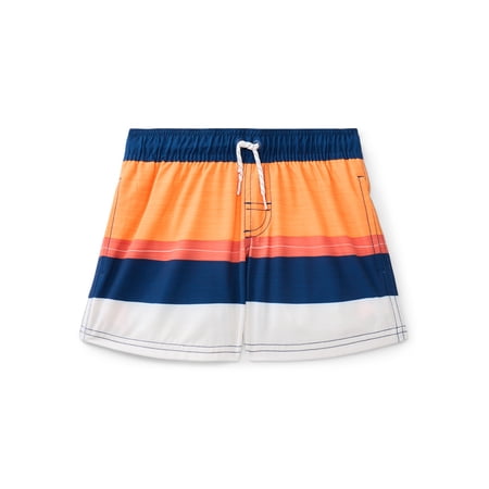 Wonder Nation Boys Quick Dry Stretch Swim Trunks with UPF50, Sizes 4-18 & Husky