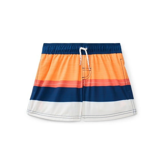 Wonder Nation Boys Quick Dry Stretch Swim Trunks with UPF50, Sizes 4-18 & Husky