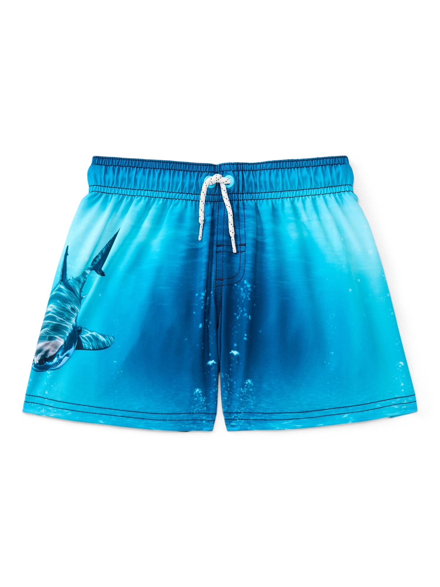 Wonder Nation Boys Quick Dry Stretch Swim Trunks with UPF50, Sizes 4-18 & Husky