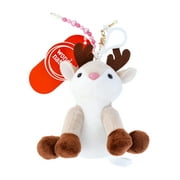 WONDER NATION Girls Reindeer Plush Keychain Bag Charm, Tan