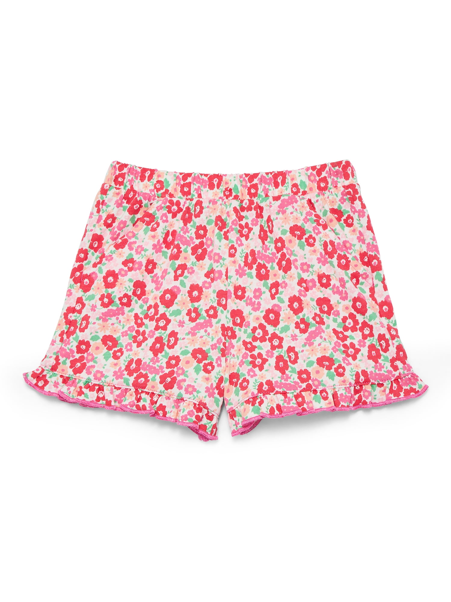 Wonder Nation Toddler Girls Ruffle Hem Shorts, Sizes 18M-5T