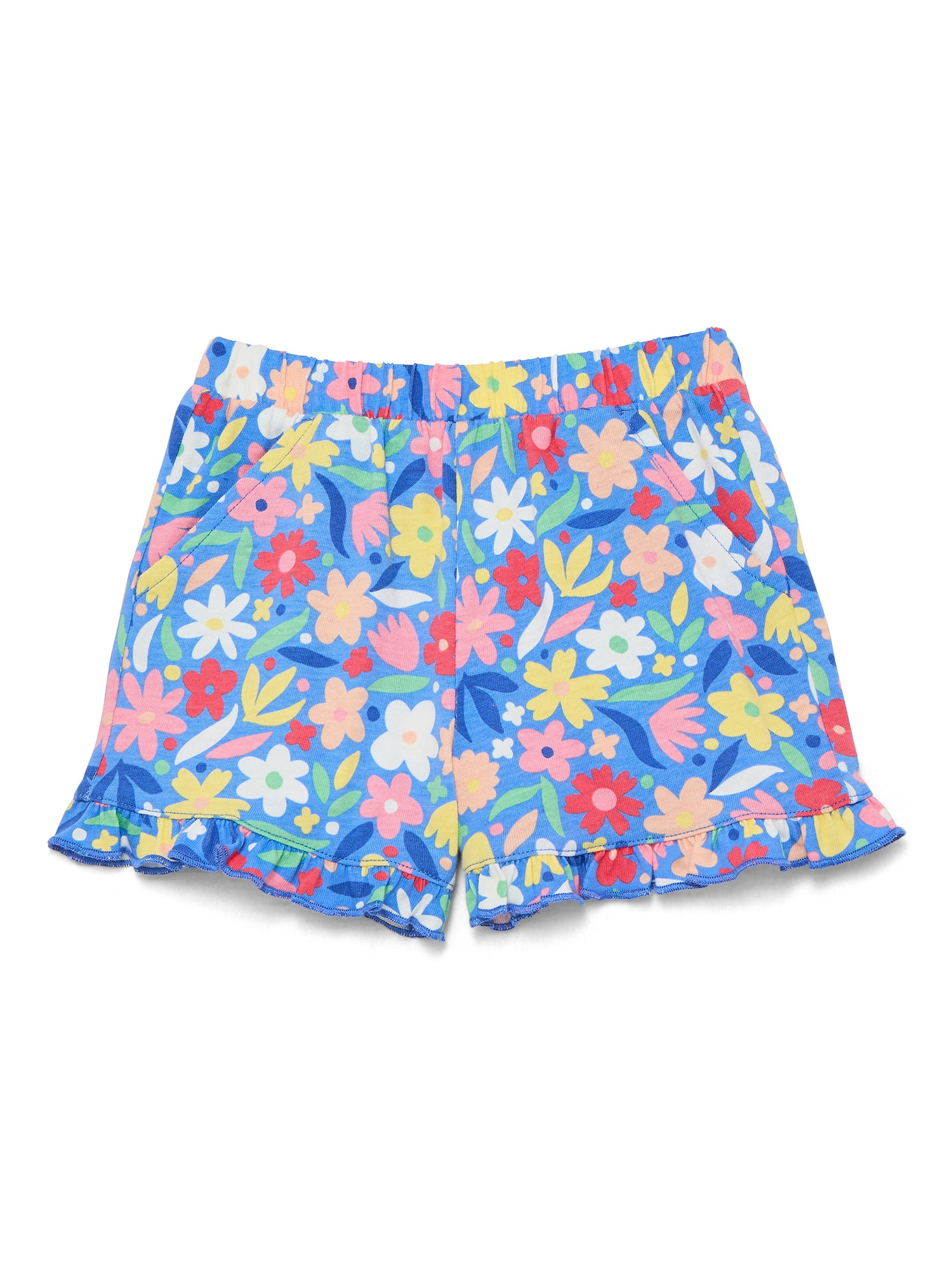 Wonder Nation Toddler Girls Ruffle Hem Shorts, Sizes 18M-5T