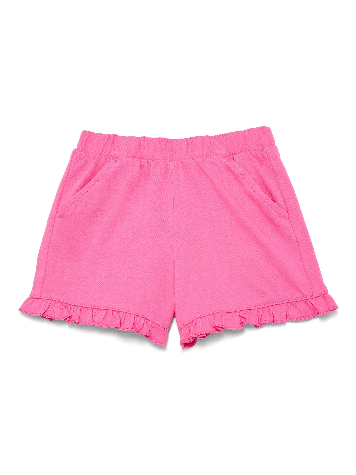 Wonder Nation Toddler Girls Ruffle Hem Shorts, Sizes 18M-5T