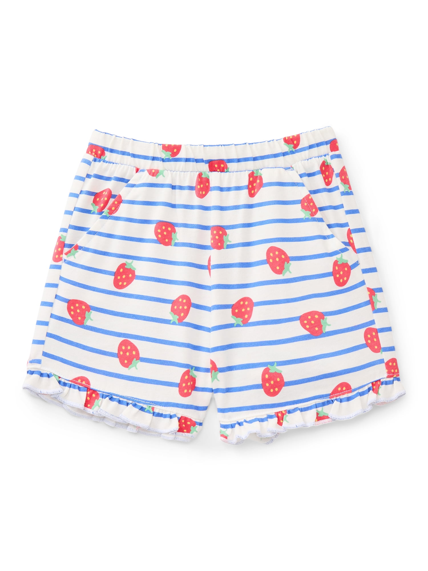 Wonder Nation Toddler Girls Ruffle Hem Shorts, Sizes 18M-5T