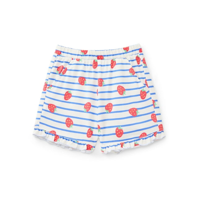 Wonder Nation Toddler Girls Ruffle Hem Shorts, Sizes 18M-5T