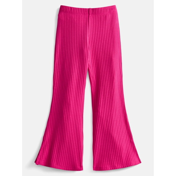 Wonder Nation Girls' Ribbed Flare Pants, Sizes 4-18