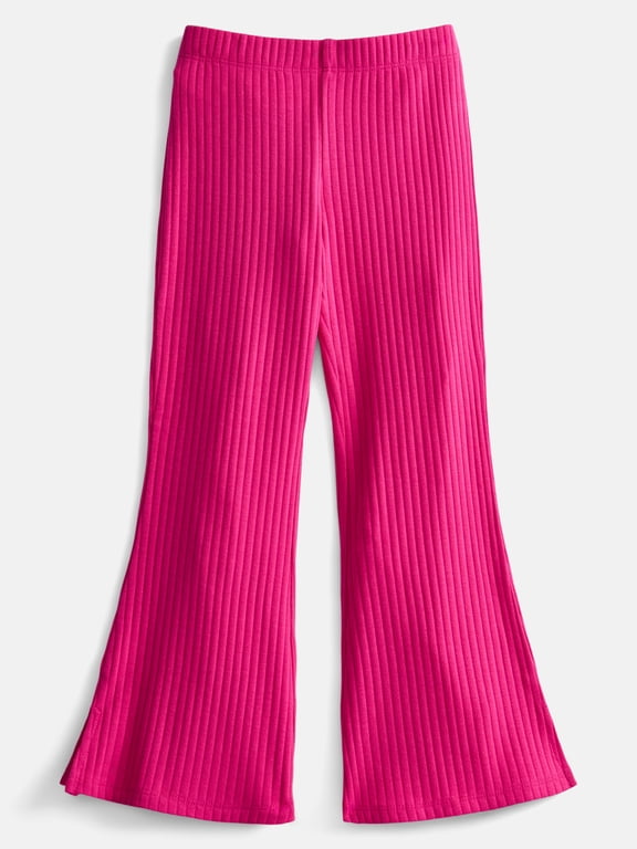 Girls' Ribbed Flare Pants, Sizes 4-18