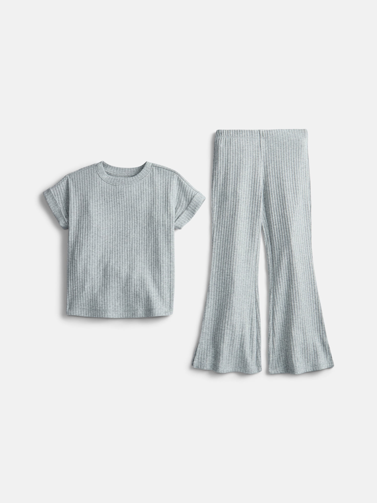 Wonder Nation Girls Rib Knit Top and Pants Set, 2-Piece, Sizes 4-18 & Plus