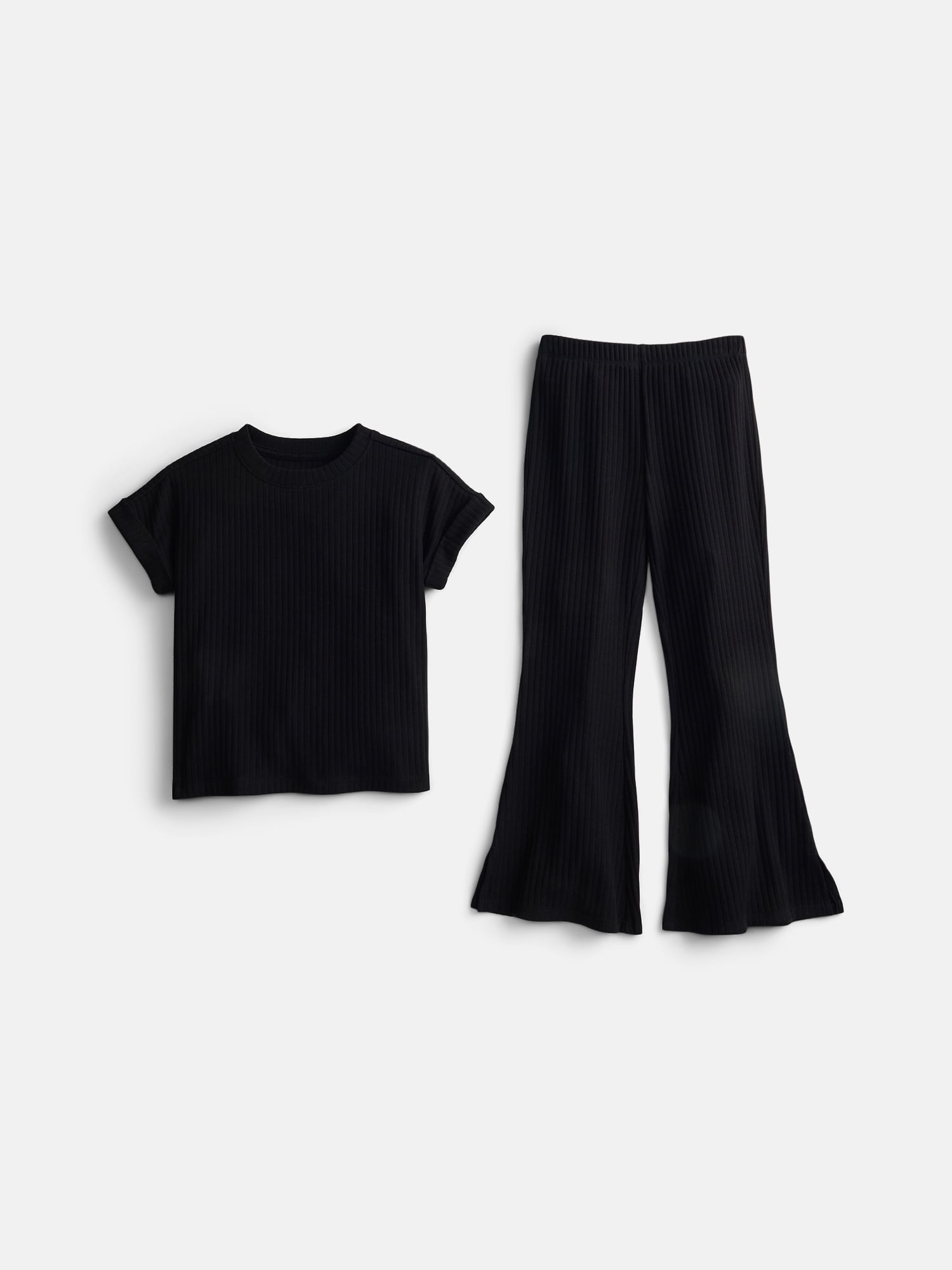 Wonder Nation Girls Rib Knit Top and Pants Set, 2-Piece, Sizes 4-18 & Plus