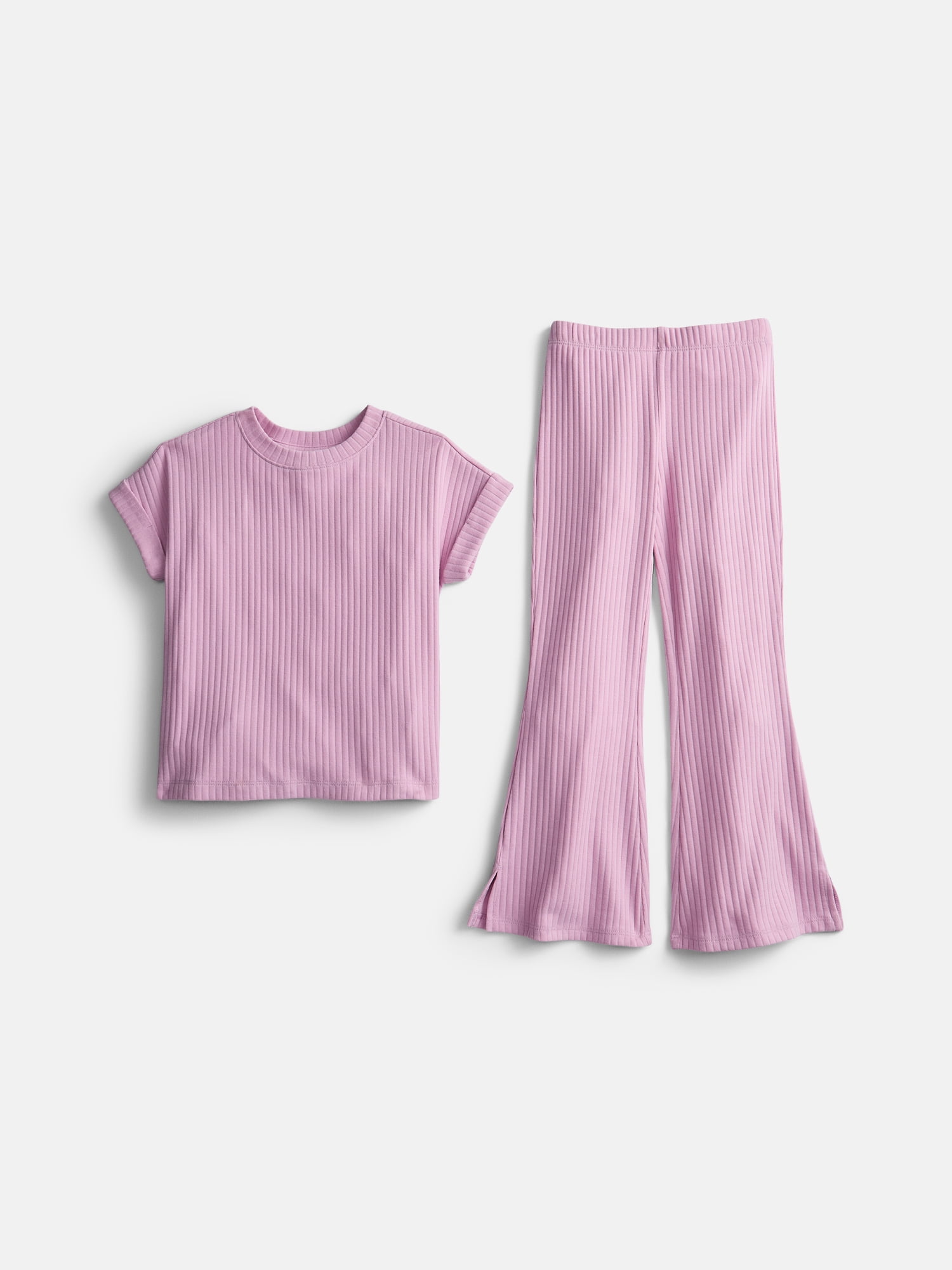 Wonder Nation Girls Rib Knit Top and Pants Set, 2-Piece, Sizes 4-18 & Plus