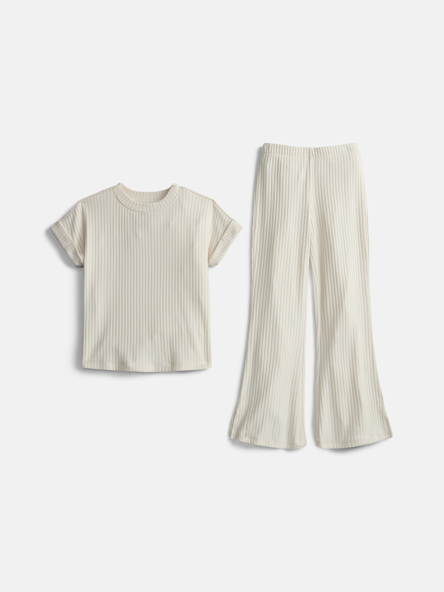 Wonder Nation Girls Rib Knit Top and Pants Set, 2-Piece, Sizes 4-18 & Plus
