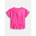 thumbnail image 1 of Wonder Nation Girls' Ribbed Knit Top with Short Sleeves, Sizes 4-18 & Plus, 1 of 3