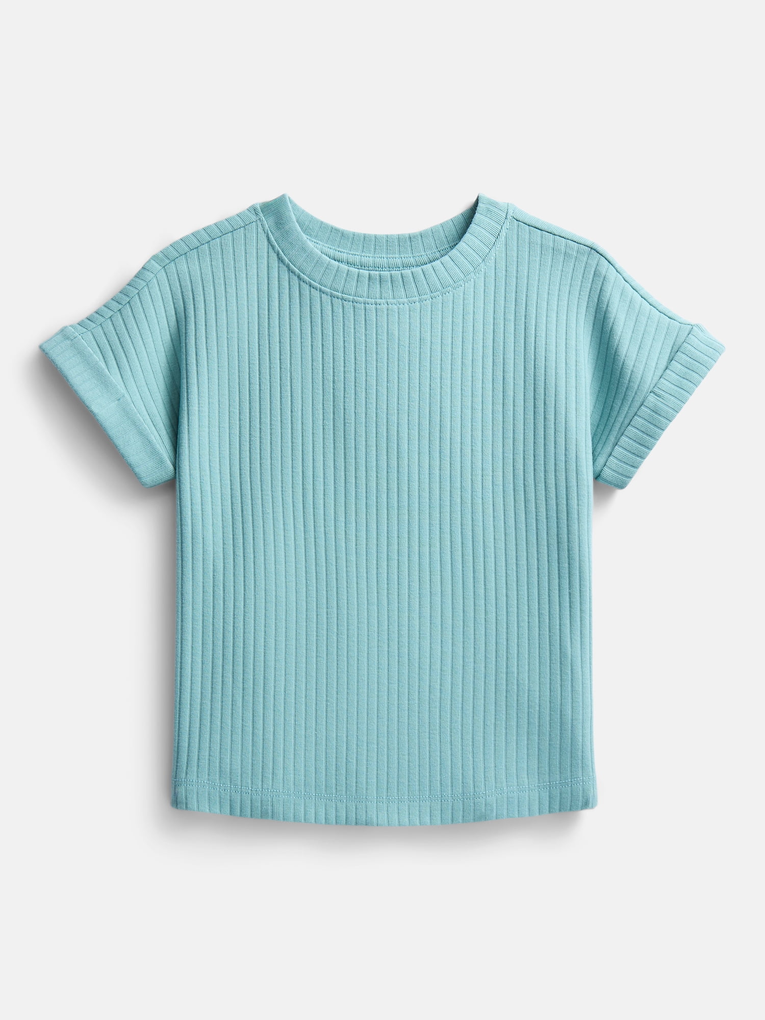 Wonder Nation Girls' Ribbed Knit Top with Short Sleeves, Sizes 4-18 & Plus
