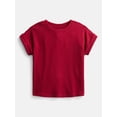 thumbnail image 1 of Wonder Nation Girls' Ribbed Knit Top with Short Sleeves, Sizes 4-18 & Plus, 1 of 3