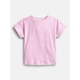 thumbnail image 1 of Wonder Nation Girls' Ribbed Knit Top with Short Sleeves, Sizes 4-18 & Plus, 1 of 3