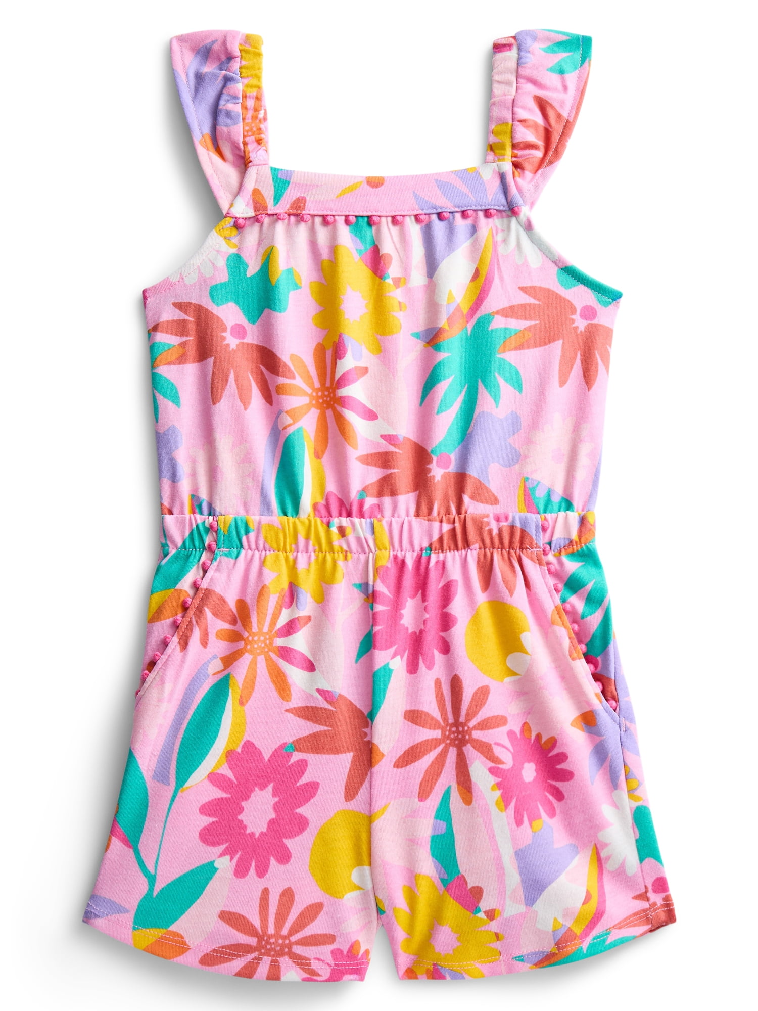 Wonder Nation Toddler Girls Ruffle-Strap Romper, Sizes 12M–5T