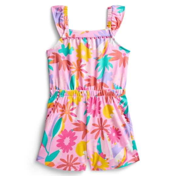 Wonder Nation Toddler Girls Ruffle-Strap Romper, Sizes 12M–5T