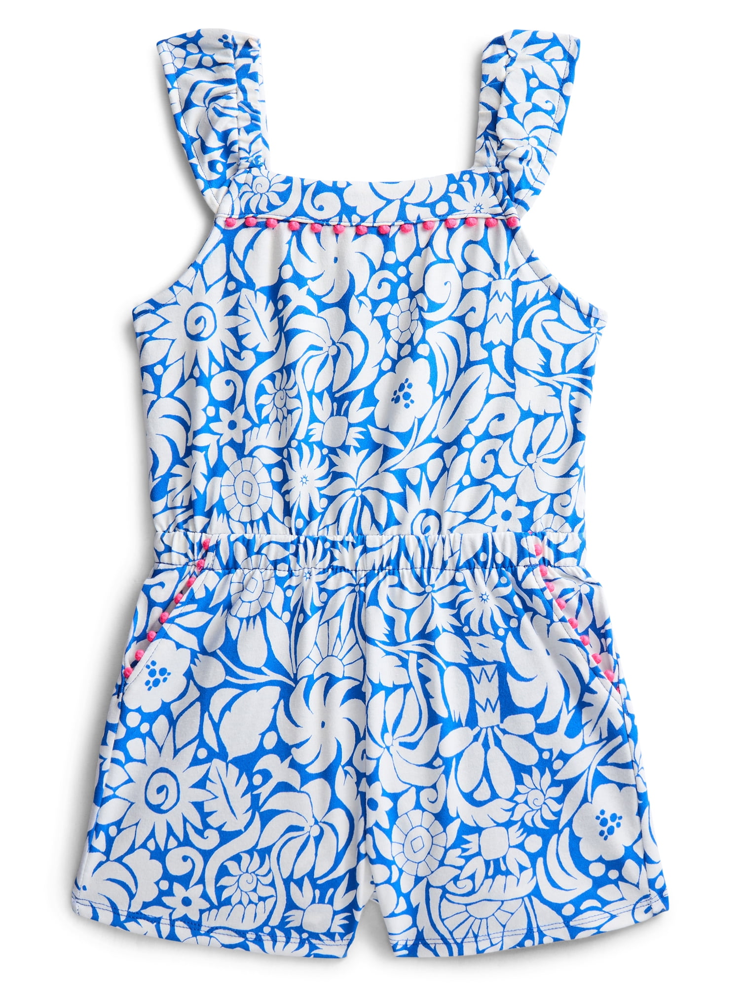 Wonder Nation Toddler Girls Ruffle-Strap Romper, Sizes 12M–5T