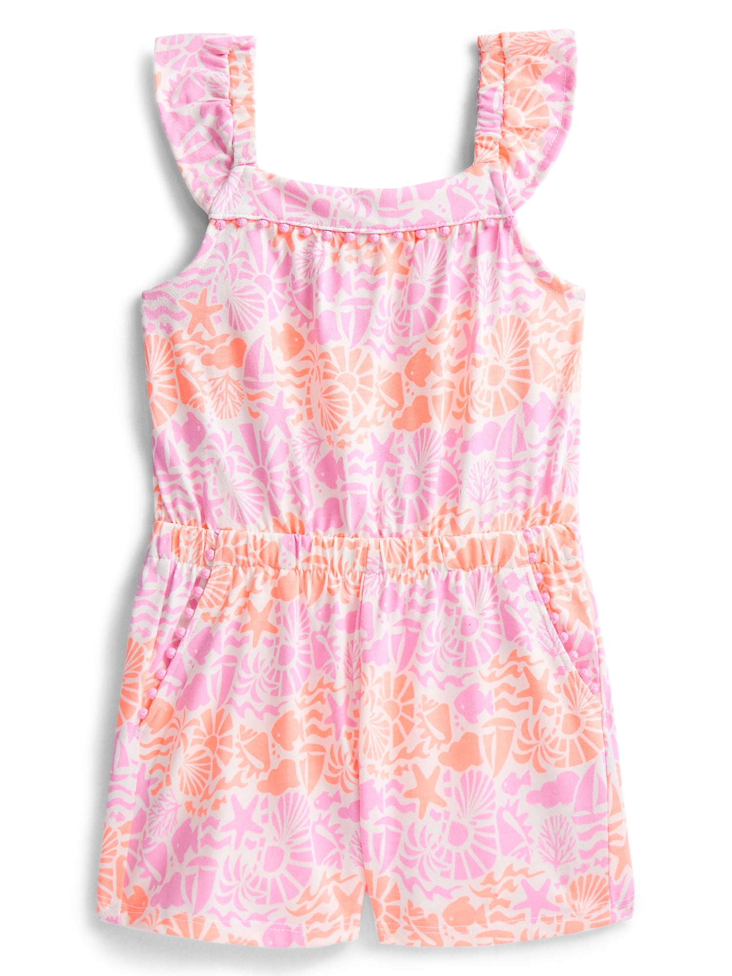 Wonder Nation Toddler Girls Ruffle-Strap Romper, Sizes 12M–5T